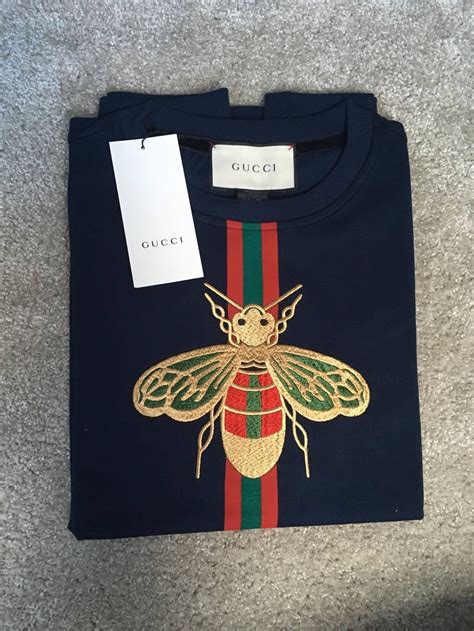 gucci bee shirt|gucci bee embroidered sweater.